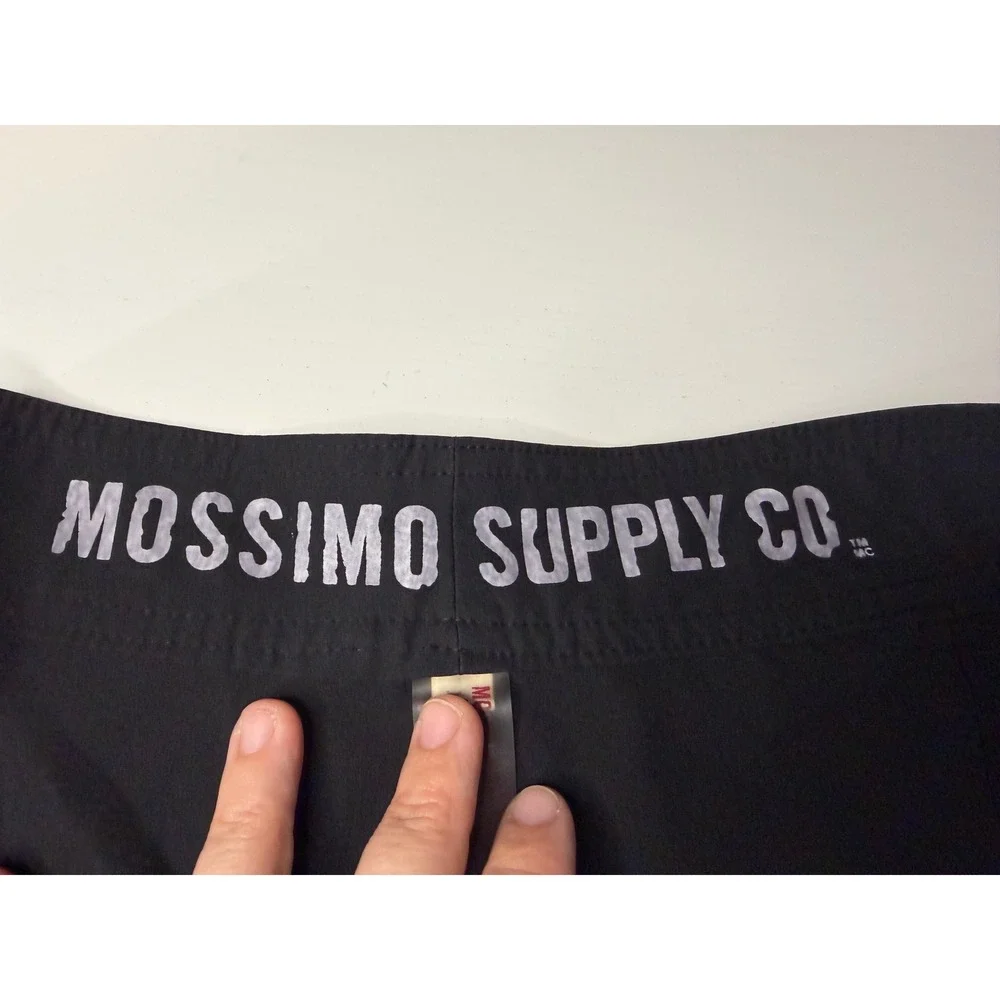 Mossimo Supply Co Mens Black Board Shorts Swim Trunk Size 34 Solid Lace Up Front